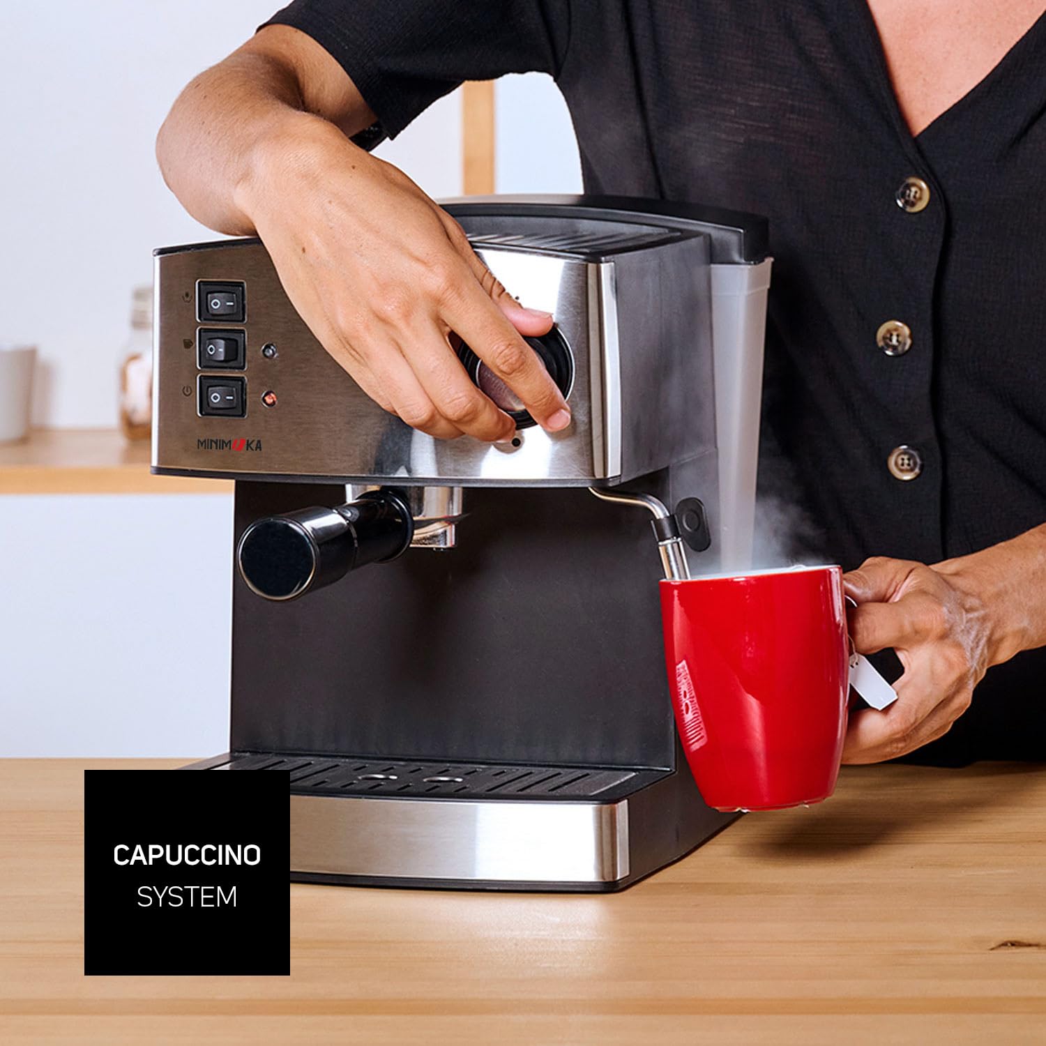 Taurus - Macchina Caffé Espresso, 850 W, Acciaio Inossidabile, Inox