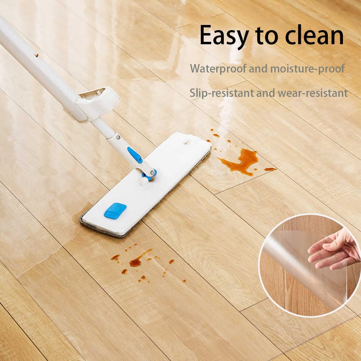 Protector de Suelo Transparente, 1.5mm Alfombra Protectora para Silla de Oficina, Resistente a los arañazos, Antideslizante, para Oficina, Parquet(Escarchado,60cmx180cm)