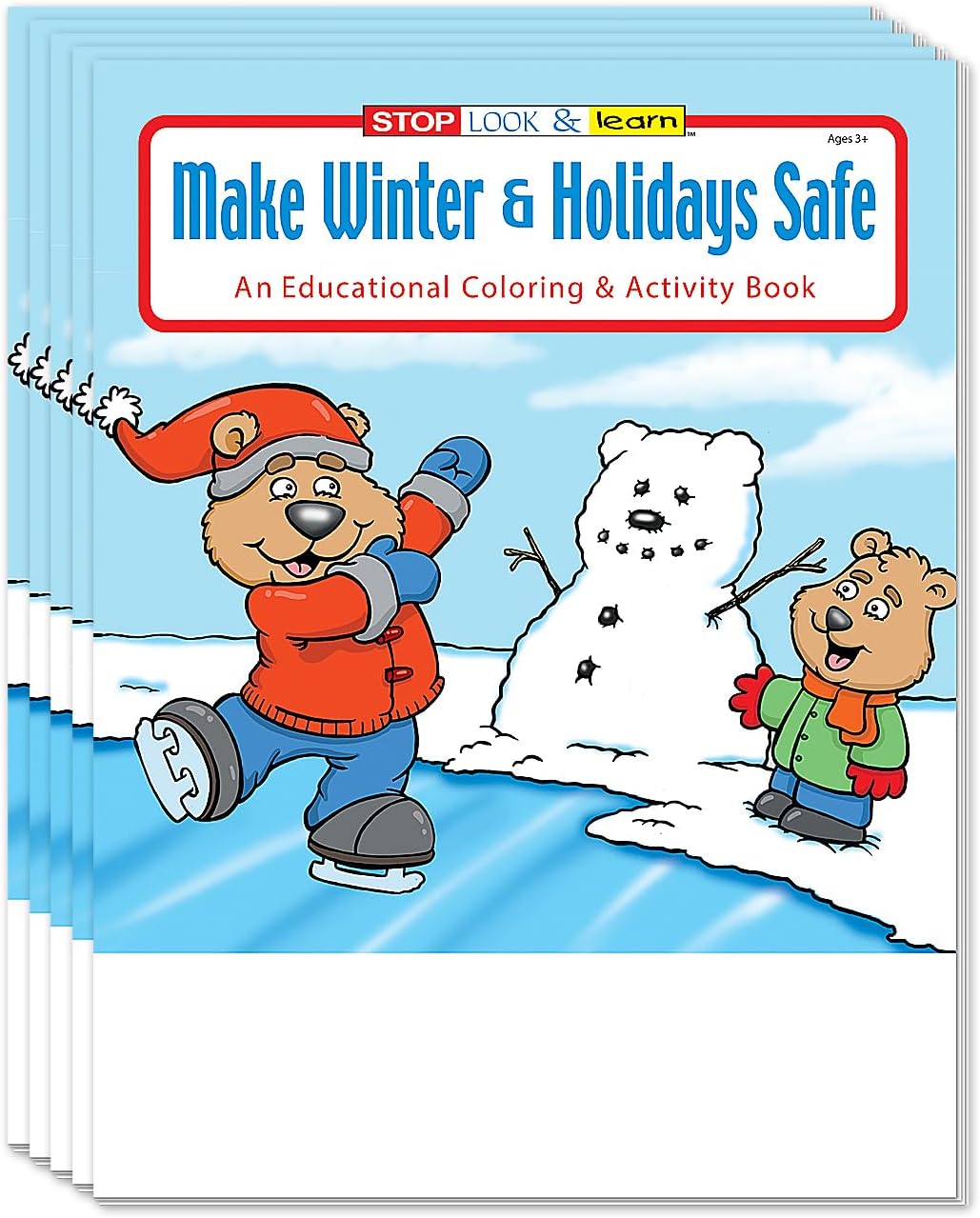 ZOCO – Make Winters & Holidays Safe - Custom Coloring Books (250 Bulk Pack, Without Crayons) – Holiday Activity Books for Kids, Stocking Stuffers, Xmas Party Favors, Sunday School, Made in USA