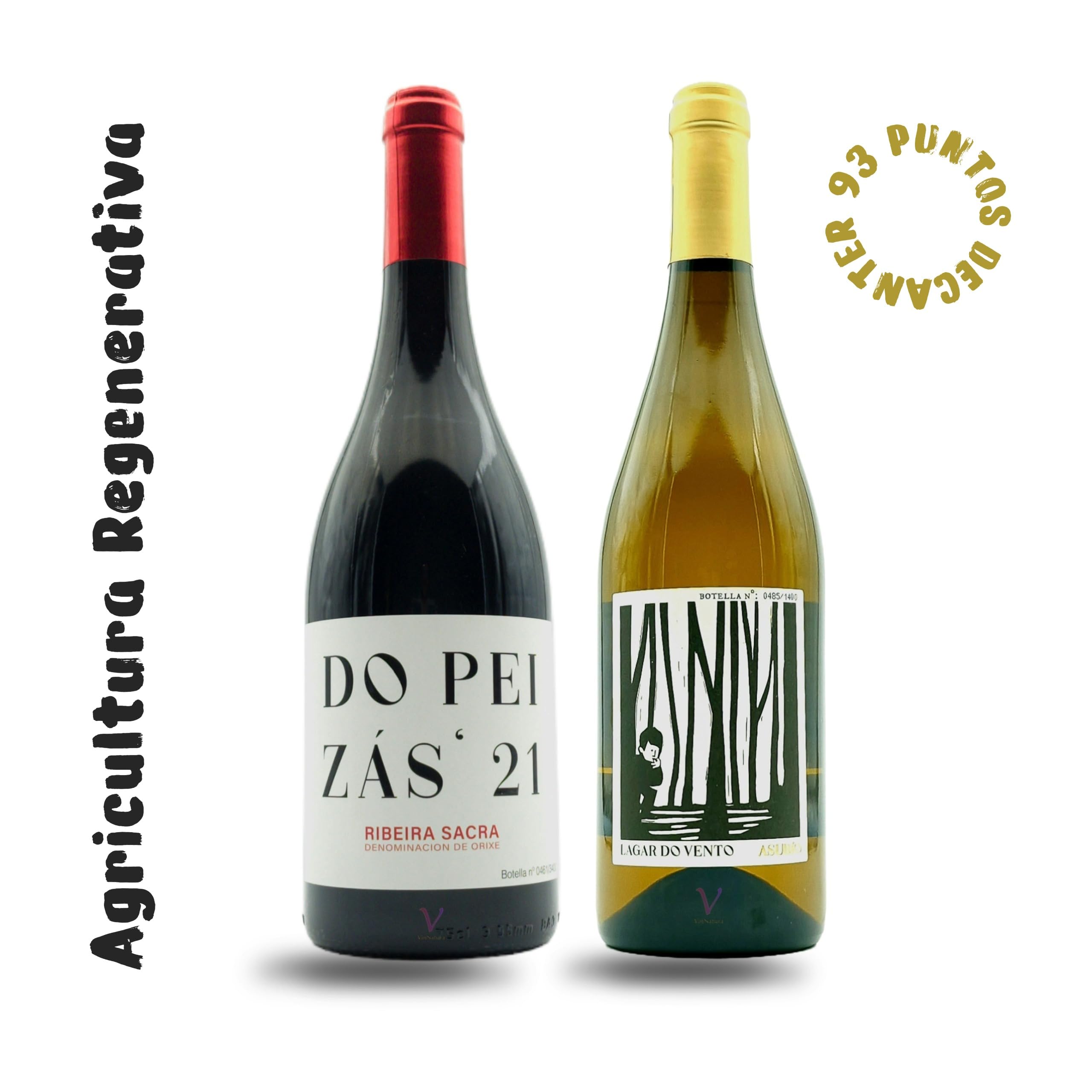 VinNatura Pack 2 Botellas Vinos Mencía y Godello de Ribeira Sacra