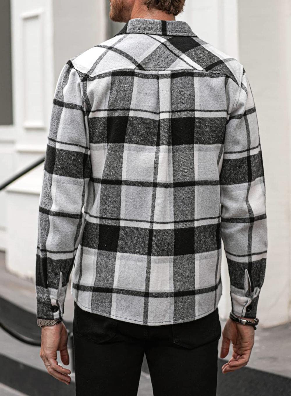 Camicia Flanella Uomo A Maniche Lunghe – Calda, Impermeabile E Antivento, Stile Retrò