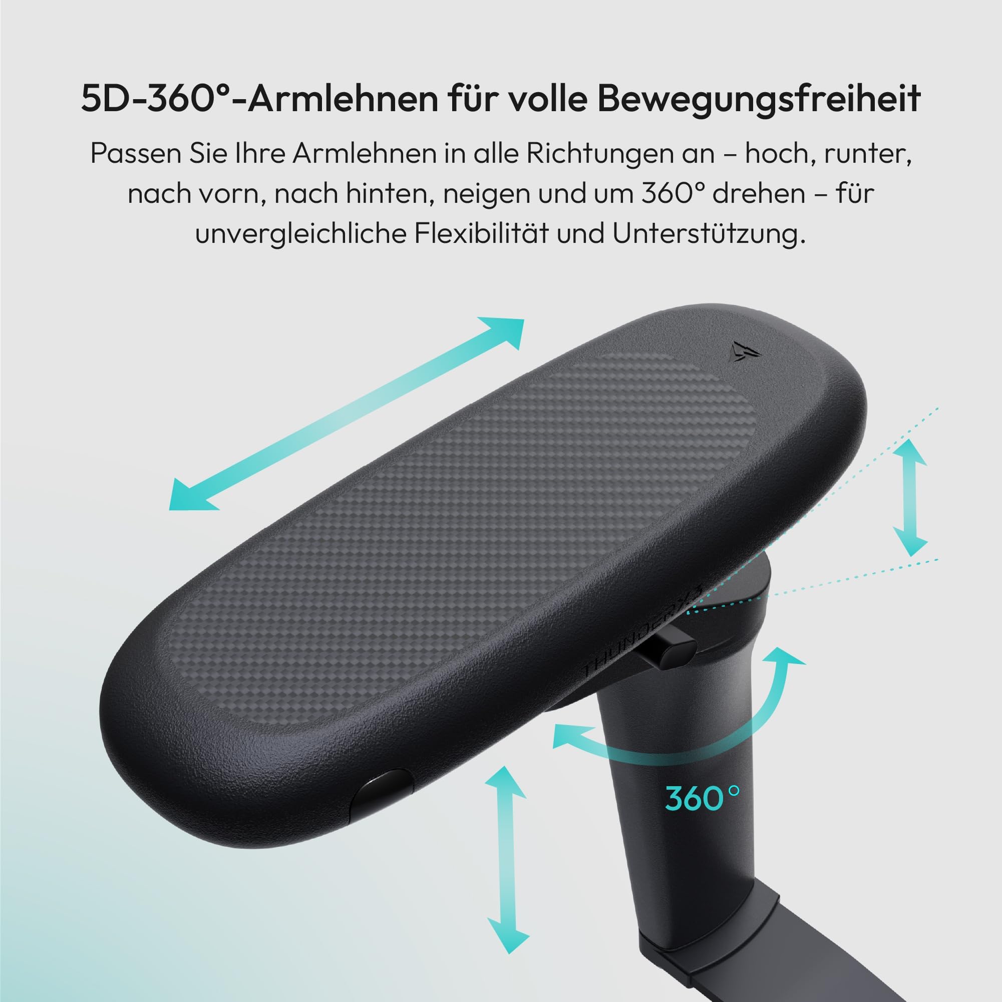 Diablo V-Master Ergonomische bureaustoel, armleuningen, 3D-rugleuning, verstelbare rugleuning, hoofdsteun, voetensteun, netstof