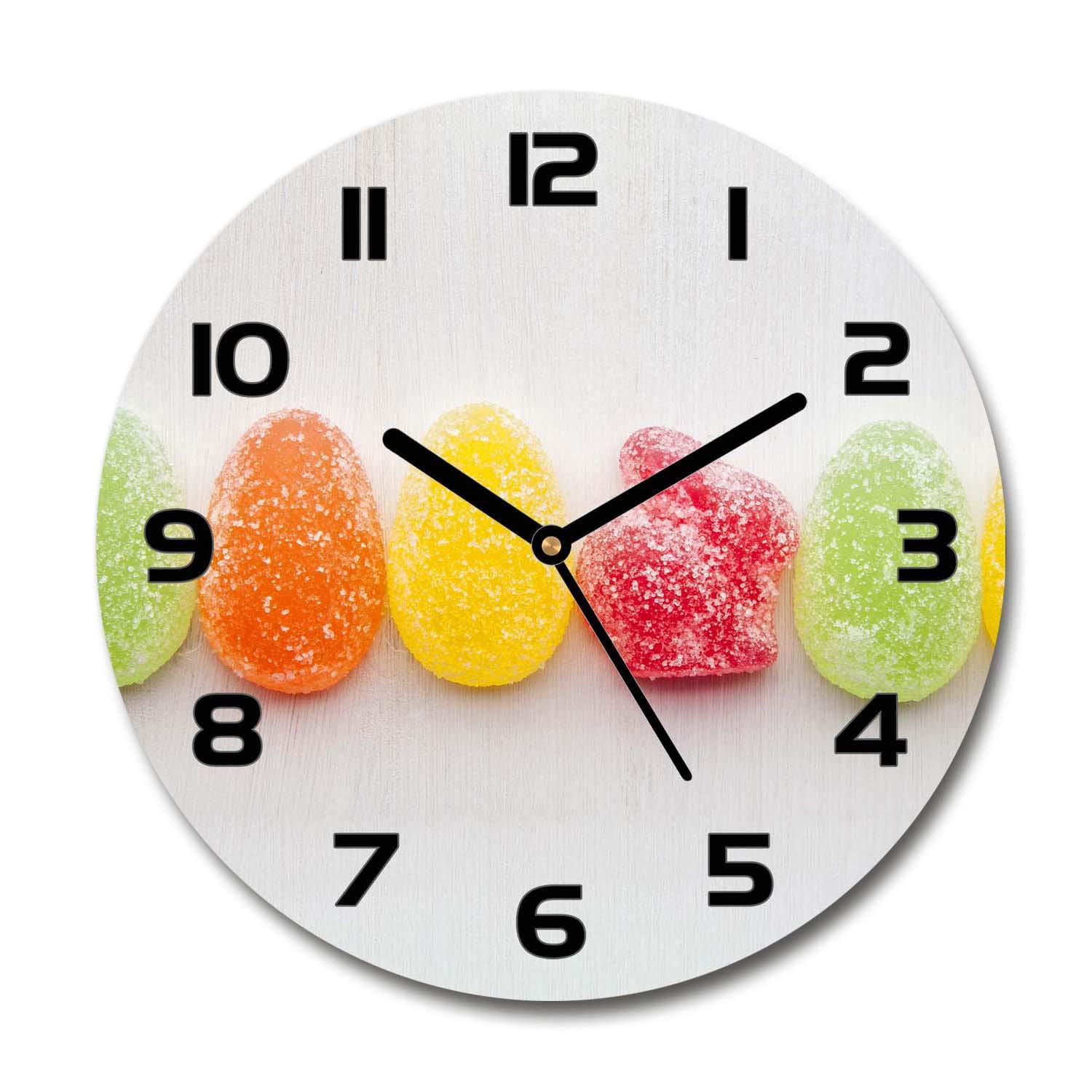 Horloge en verre 60x60cm silencieuse pour éliminer le tic-tac dans un salon design