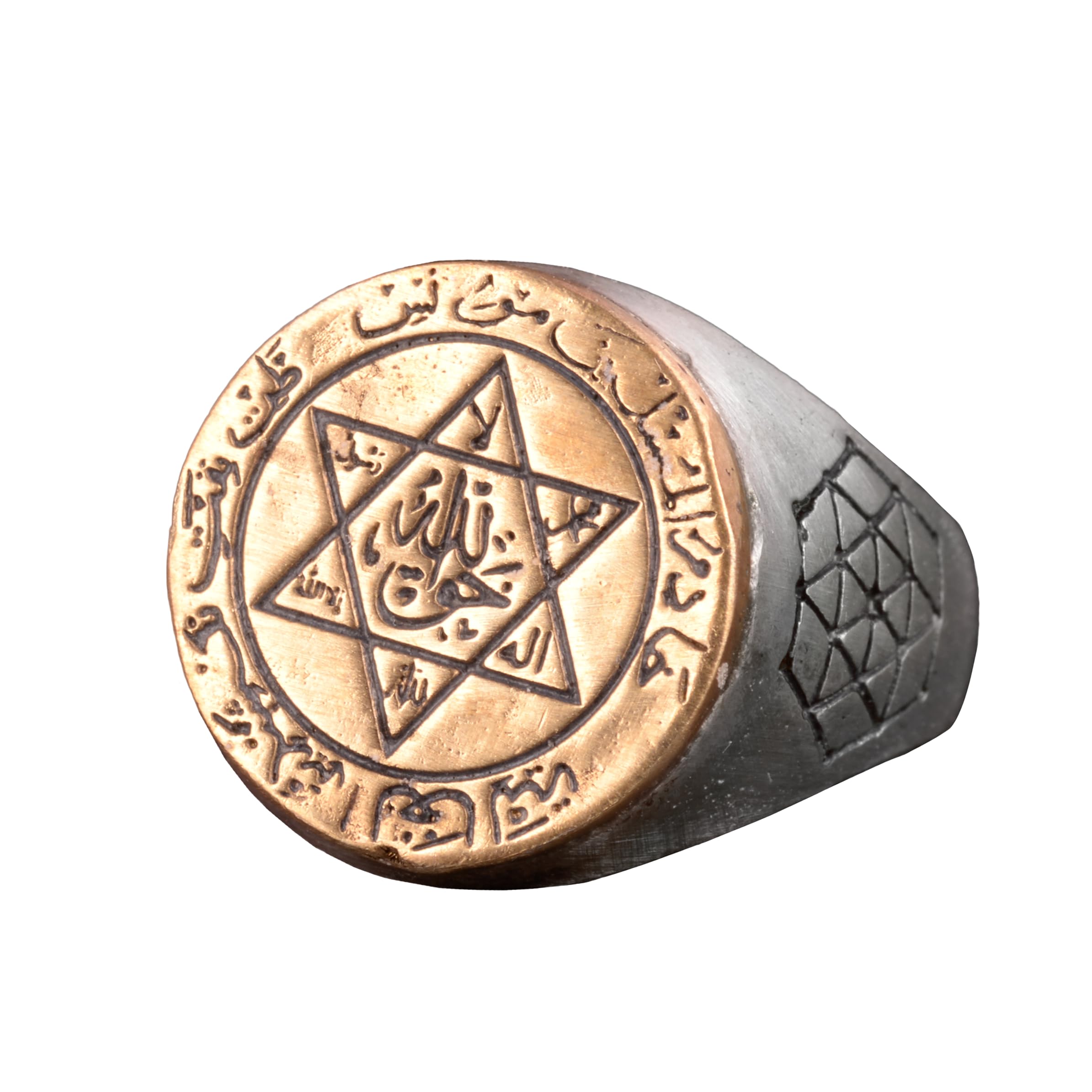 KAMBO Anillo de estrella de David, anillo de plata de ley 925 K, del rey Salomón, único hecho a mano para hombre (talla 10.5), piedra preciosa, sin piedras preciosas, Piedra preciosa