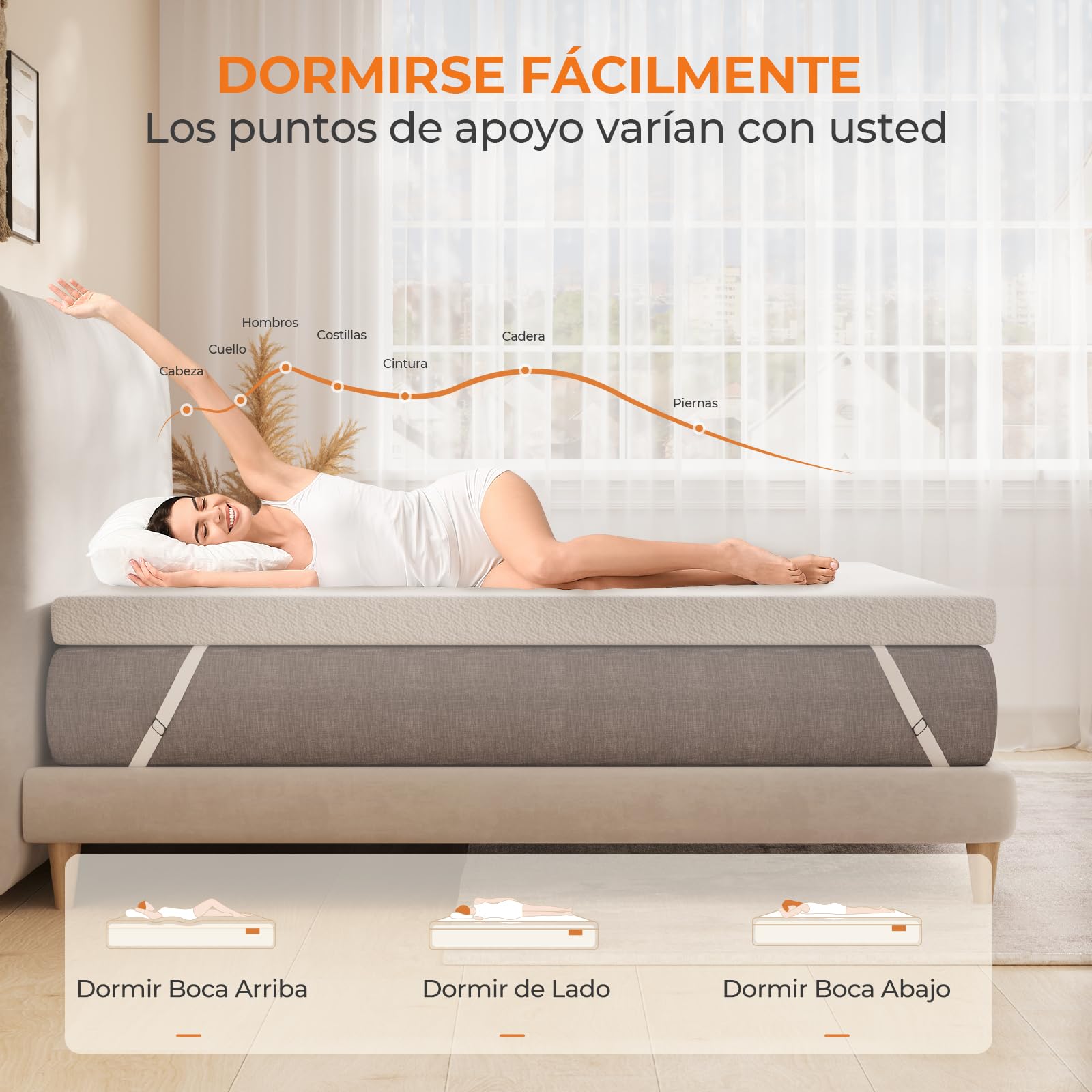 Sweetnight Topper Comfort de Doble Capa de Espuma 90 x 190 cm, Grosor de 7 cm, Sobrecolchón de Espuma Soportiva con Funda Transpirable, Extraíble y Lavable