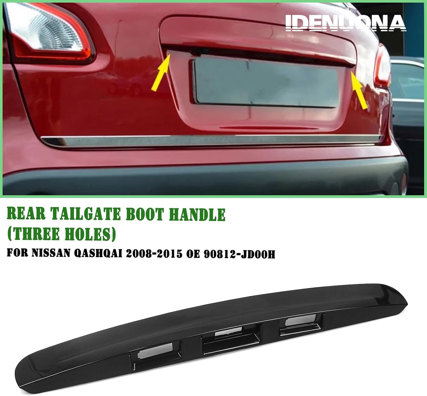 Car Rear License Plate Tailgate Grip Handle For Nissan Qashqai 2008-2015
