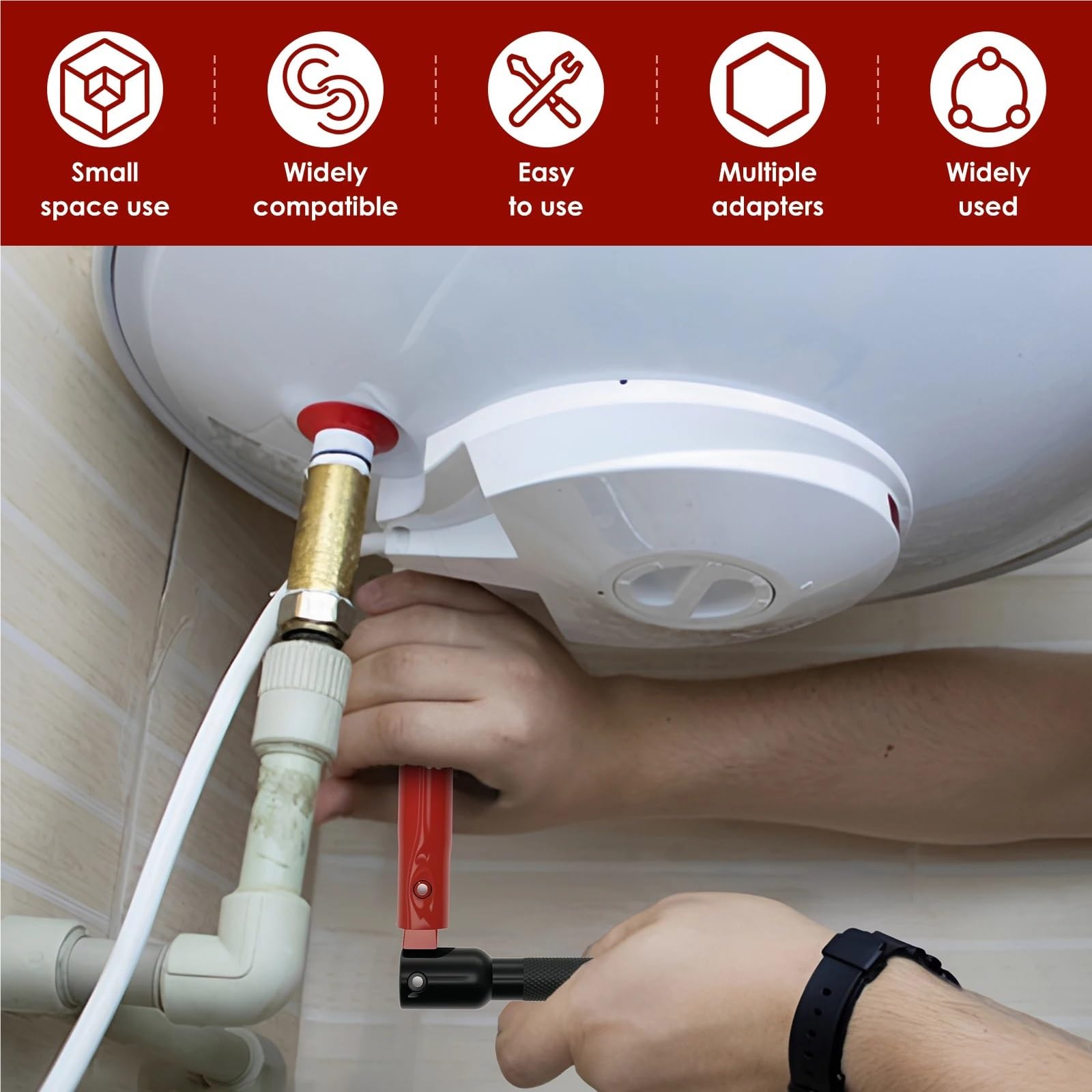 Herramienta de instalación grifo, juego llaves for fregadero, adaptador enchufe fontanero for cocina y baño Juego de llaves de tubo(8-17mm)