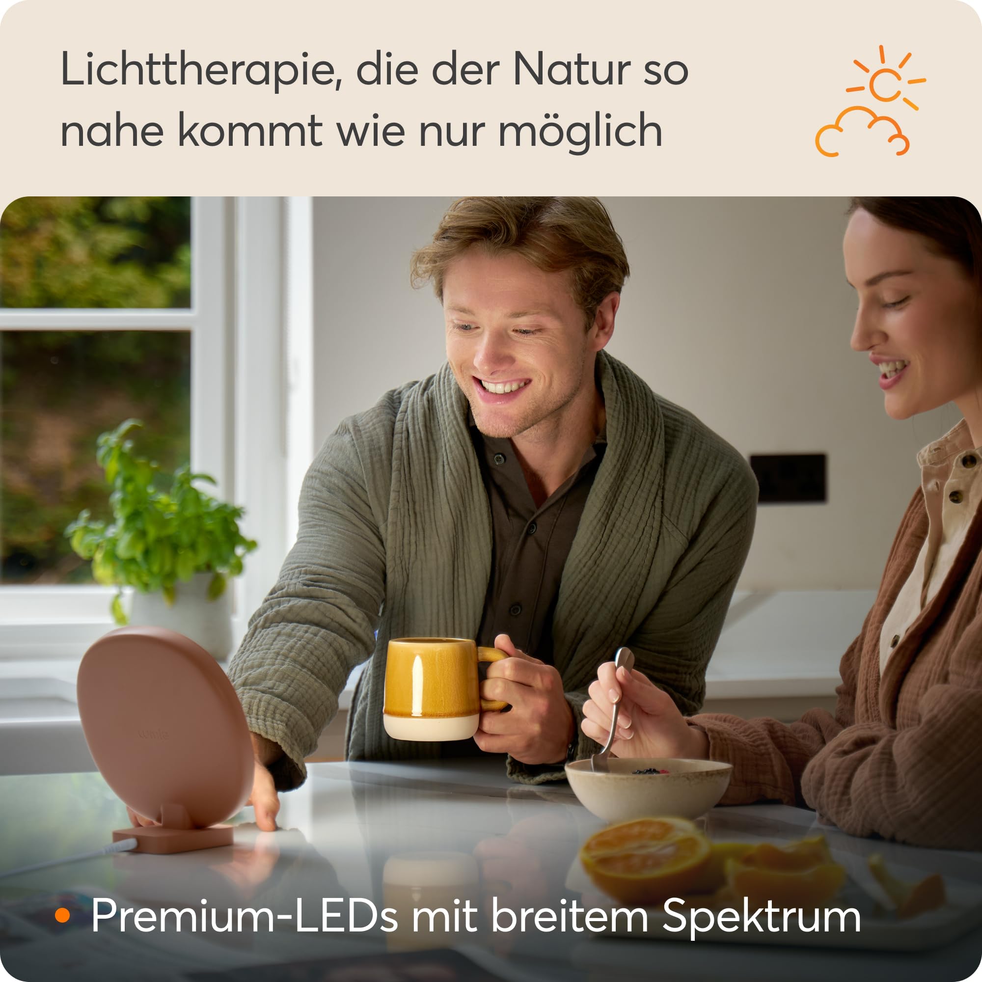 Lumie Dash Lampa Antydepresyjna 10,000 Lux LED, Poprawiająca Nastrój i Energię, Zmniejszająca Zmęczenie Wzroku, z Regulowanym Natężeniem Światła, CRI 95+