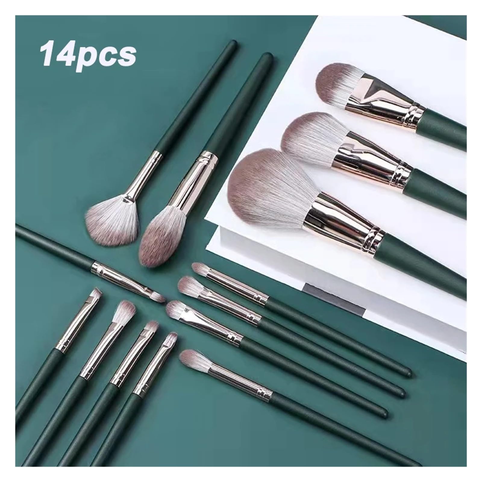 Professionelles 14-teiliges Make-up-Pinsel-Set for Puder, Foundation, Rouge, Blending, Lidschatten, Lippen, Kosmetik, Schönheit, weiche Borsten, Make-up-Pinsel
