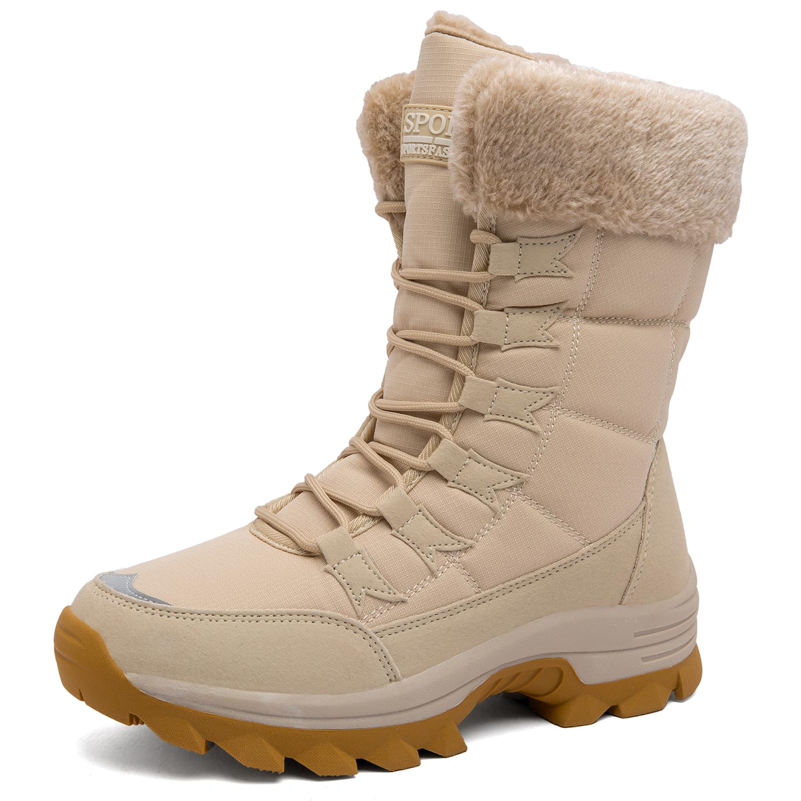 Schneestiefel Damen Winter Warm Gefüttert Outdoor Sneaker Sportschuhe Wasserdicht Trekkingstiefel Wanderstiefel Trekkingschuhe Wanderhalbschuhe Winterschuhe Walkingschuhe Gr.37-43