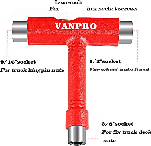 Vista 13 de Vanpro Herramienta de patinaje todo en uno. Se utiliza para la instalación y mantenimiento de varias patinetas y patines, etc.