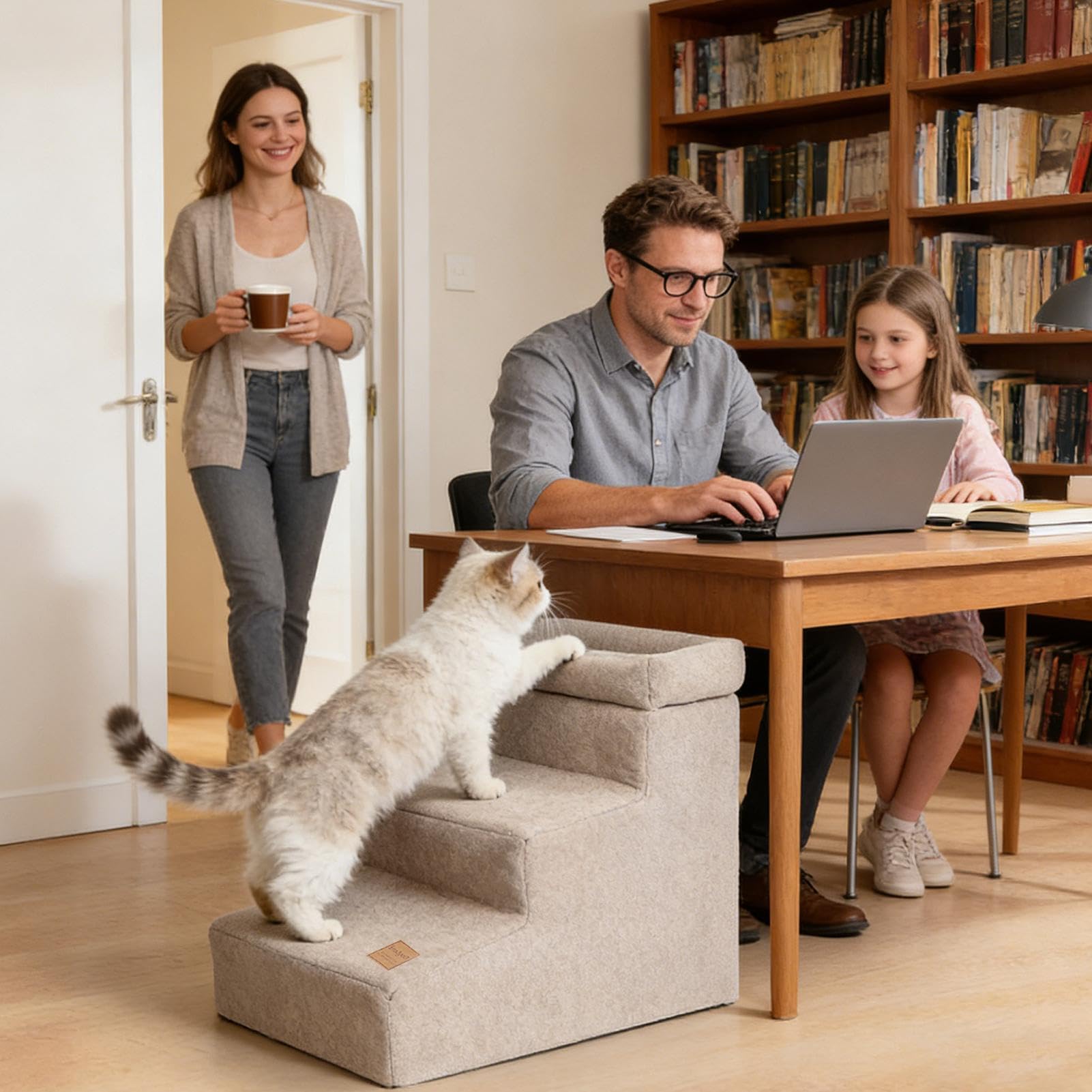 Scale per Cani per Letti Antiscivolo Per Gatti | Scalini Antiscivolo Per Cani Per Proprietari Di Animali Auto Letti Alti Appartamento Soggiorno Ufficio Camera Da Studio