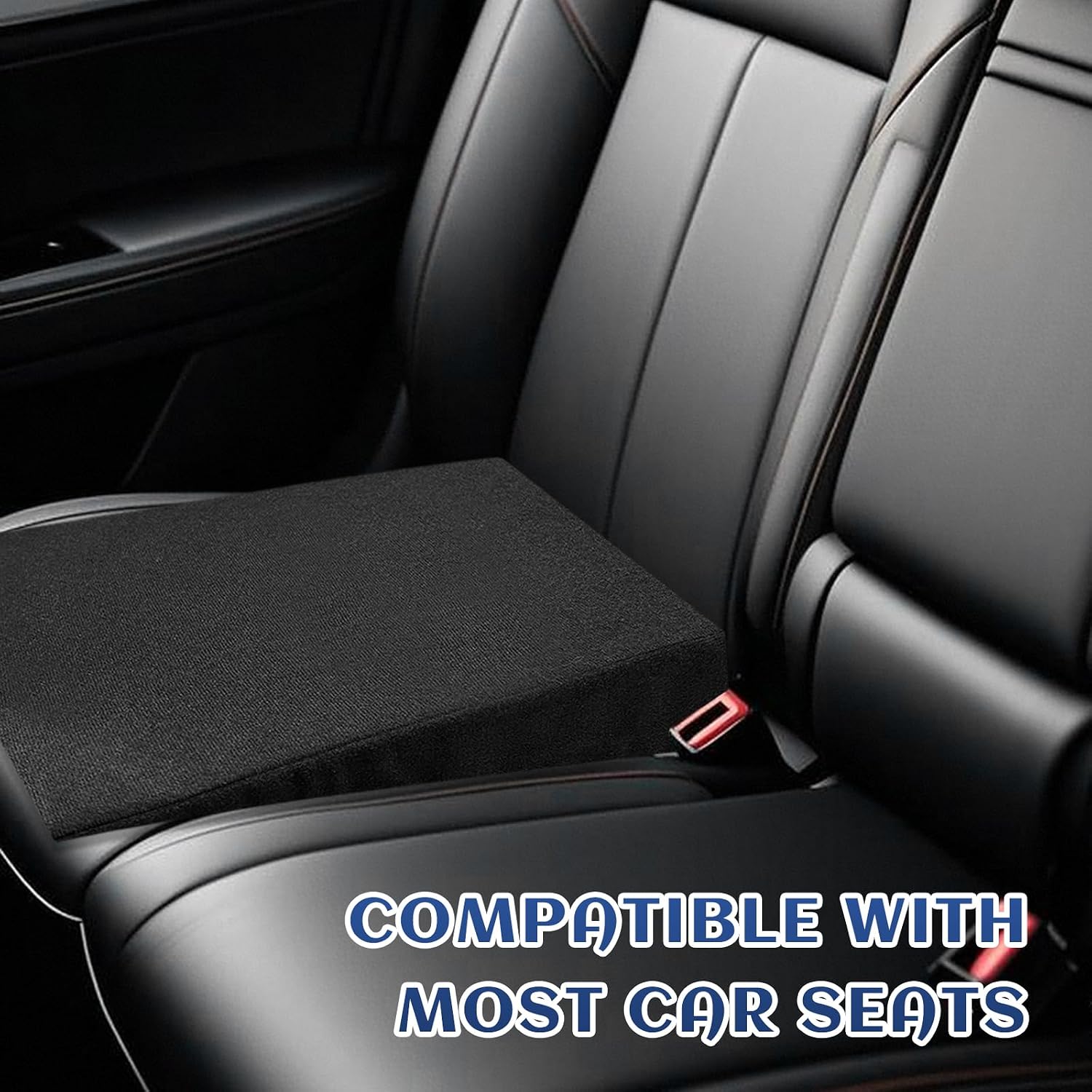 Auto Seat Wedge Leveling Cushion, Ergonomic Angled Design Car Seat Leveling Mat Wedge Foam Pad, Comfortable Driver Heightening Seats Pad Office Chair Cushion for Pain Relief