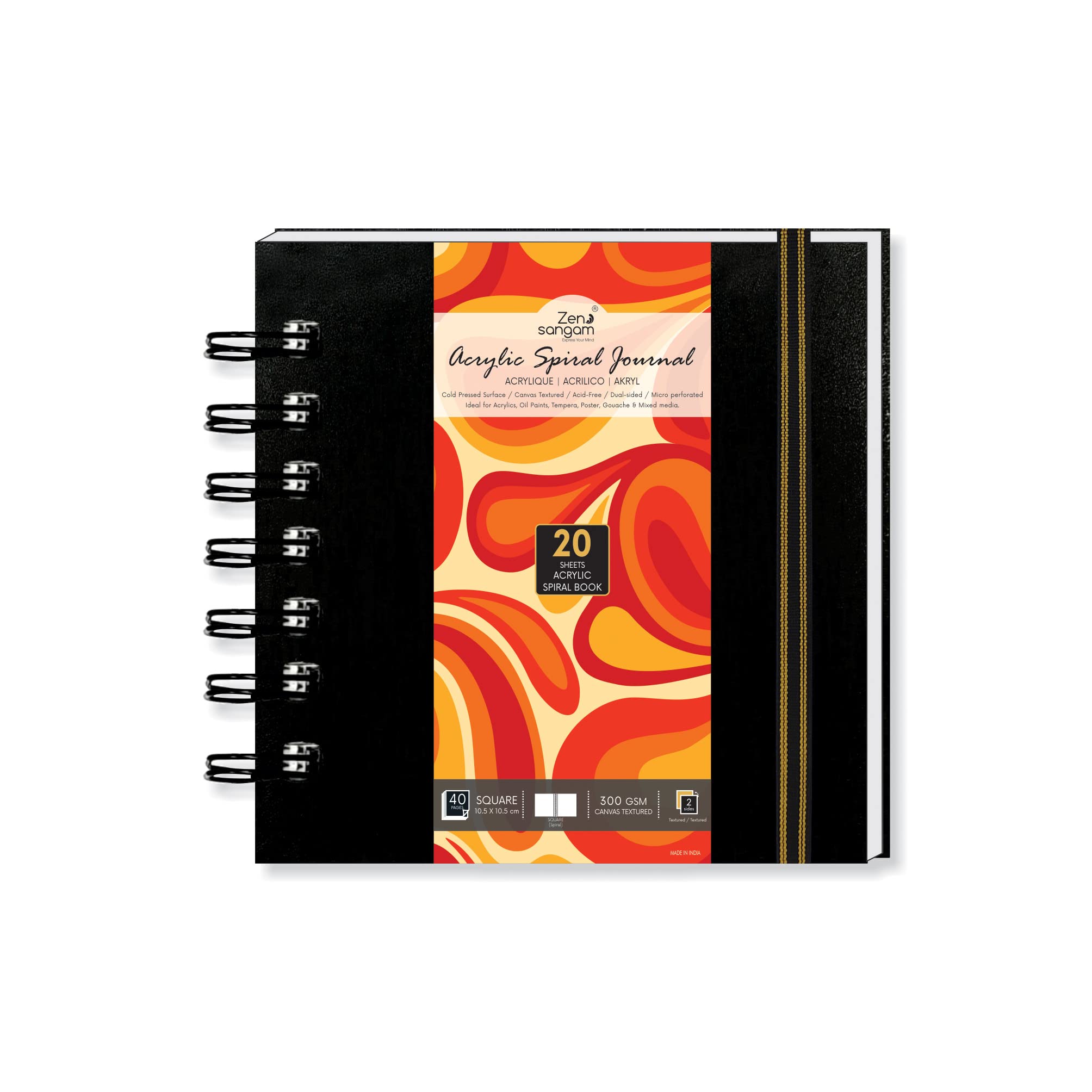 Zen Sangam Express your Mind Paper Artists Spiral Acrylics Journal - Square - 300 Gsm - Canvas Texture - Cold Pressed Sketchbook - (40 Pages) - Size (10.5Cmx10.5Cm) - Wiro Acrylics Art Book - Black (B0BJQJ9H7Y) Amazon Price History, Amazon Price Tracker