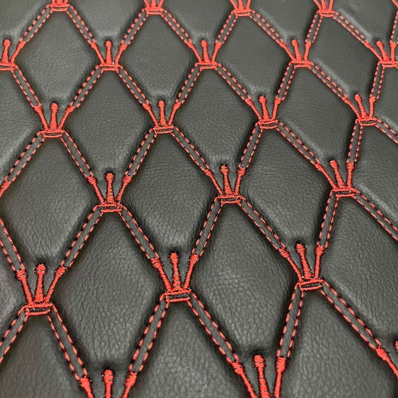 LANOBA Diamond Quilted Faux Leather Vinyl Fabric Foam Backed for DIY Car Headliner Furniture Upholstery 59 x 39 inch (Crown)