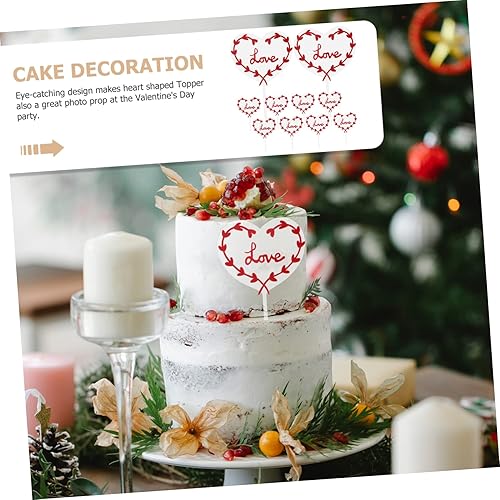 Miniatura 2 de Gadpiparty 30 Pcs Valentine's Day Cake Inserts Valentine Cake Toppers Heart Cupcake Picks Toppers Para Comida Dining Table Decoration Love Heart