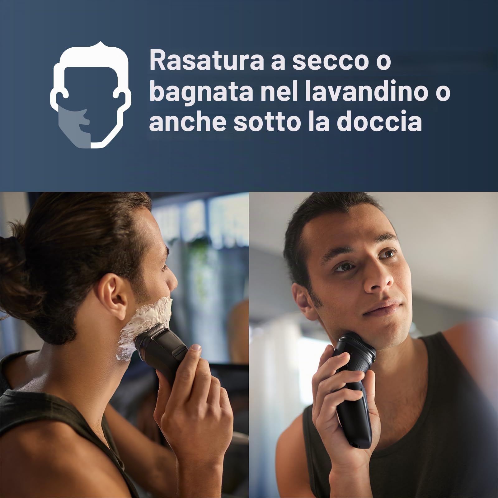 Philips Shaver 3000X Series - Rasoio elettrico bagnato e secco X3021/00, 2 anni di garanzia