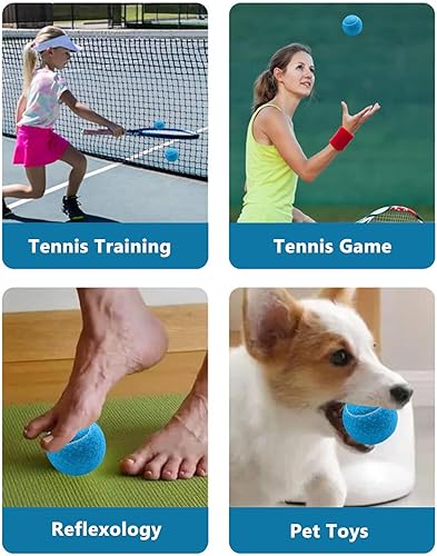 Miniatura 4 de URBEST Pelota de tenis, 12 paquetes de pelotas de tenis de entrenamiento, pelotas de práctica para jugadores novatos, pelotas de juego para perros