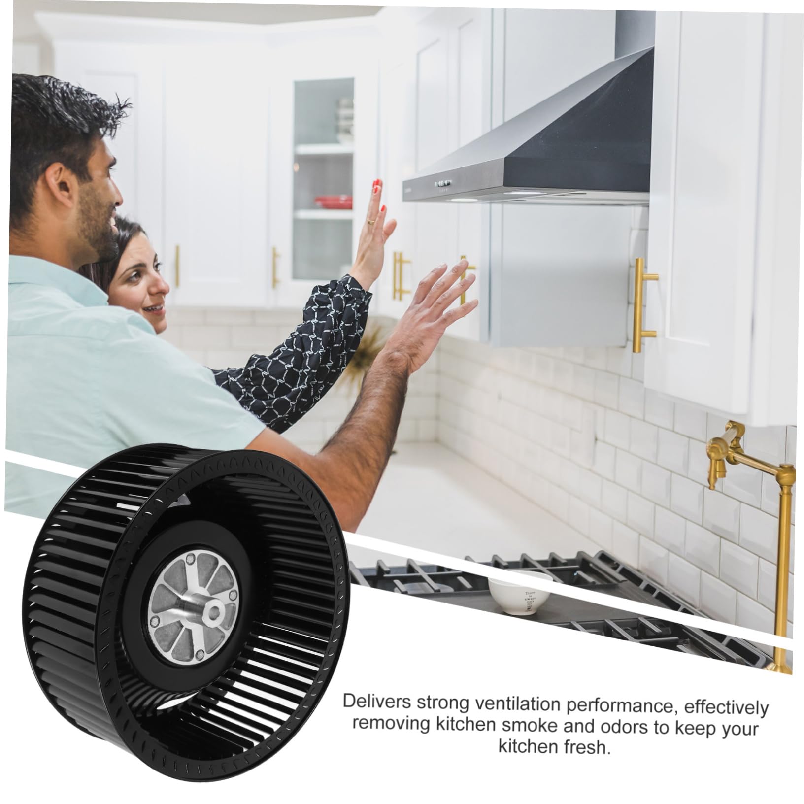 Rueda de Viento para Campana Extractora, 2 Piezas de Metal Negro