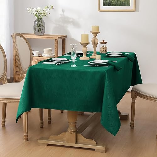 Miniatura 10 de Softalker Mantel rectangular de jacquard, diseño de remolino, impermeable, resistente a las manchas, sin arrugas, peso pesado, para cenas, fiestas,
