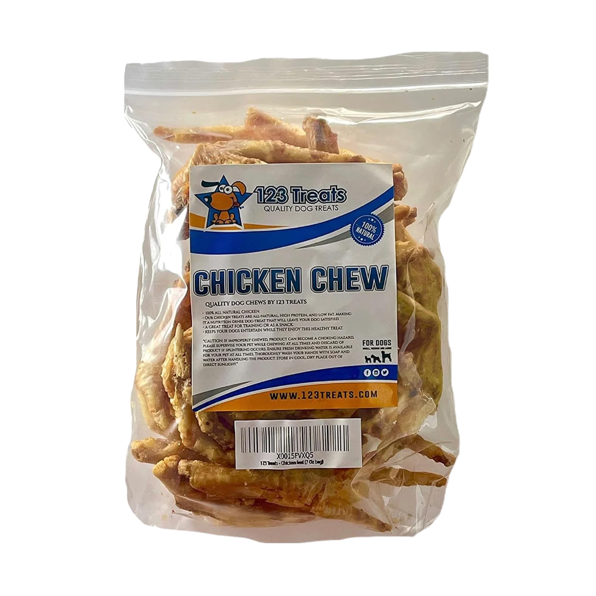 Kippenvoeten, hondensnack, 100% natuurlijk, slechts één ingrediënt, knapperige kauwartikelen, graanvrij, rijk aan eiwitten en glucosamine, gezonde snack, uit Europa, 500 g