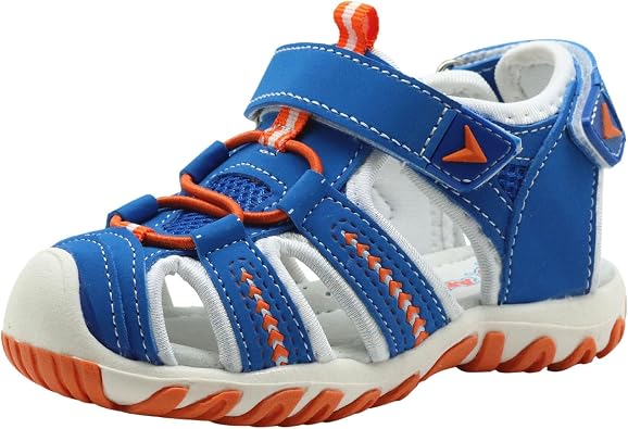 Childrens Boys And Girls Sport Water Sandals Closed-Toe Outdoor Soft Sole Sports Beach Sandals Non Slip Athletic Shoes