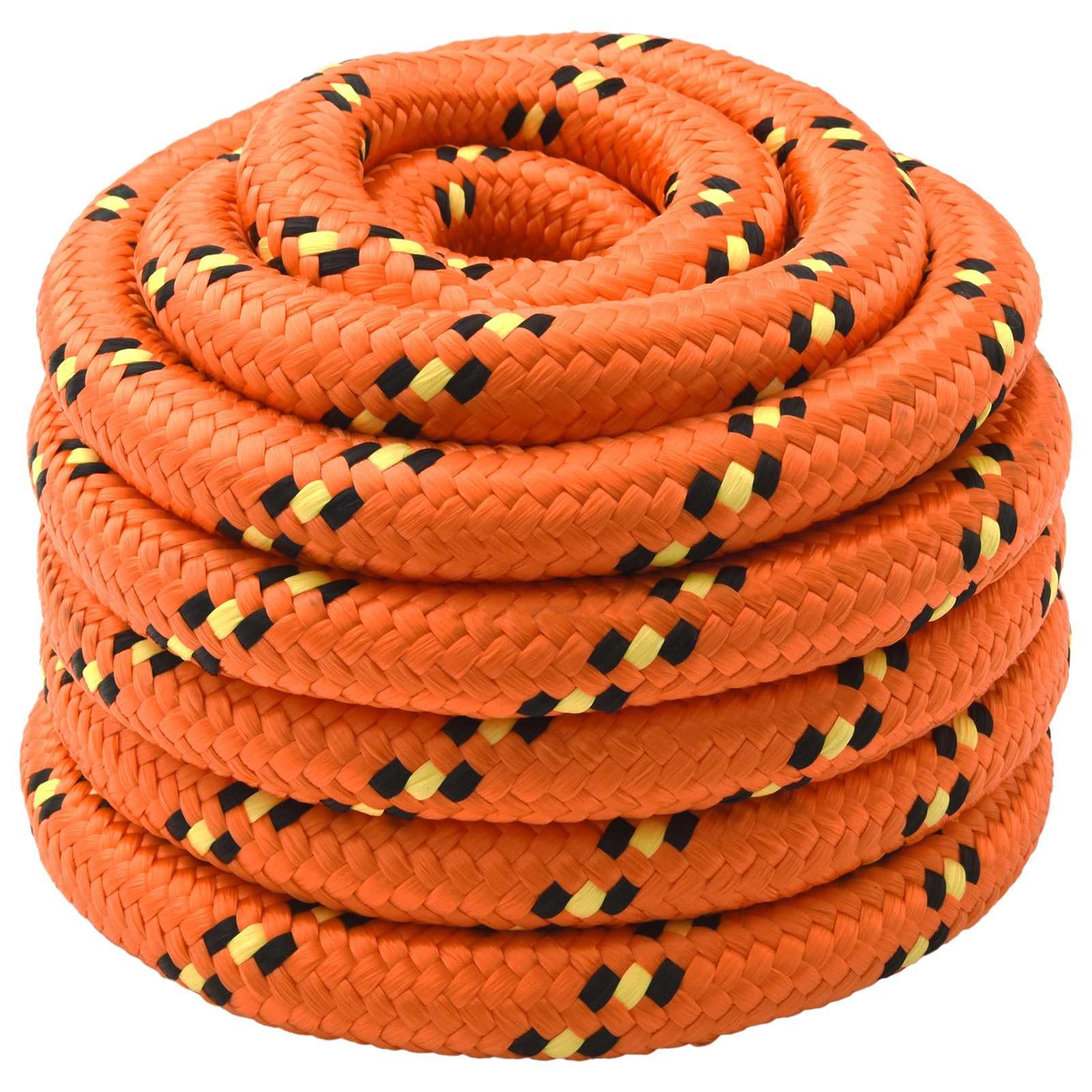 Cuerda de polipropileno para barcos de 25 m, diámetro de 5 cm, cuerda de polipropileno naranja para asegurar, tensar y fijar para vela, canotaje y camping al aire libre, resistente a la