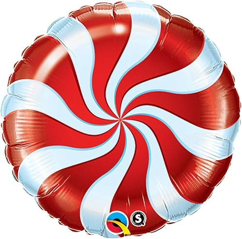 18 Inch Foil Round Candy Swirl Red 1Ctp