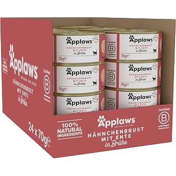 Applaws 100% Natural Wet Cat Food 70g Chicken with Duck 24 x 70g Tins