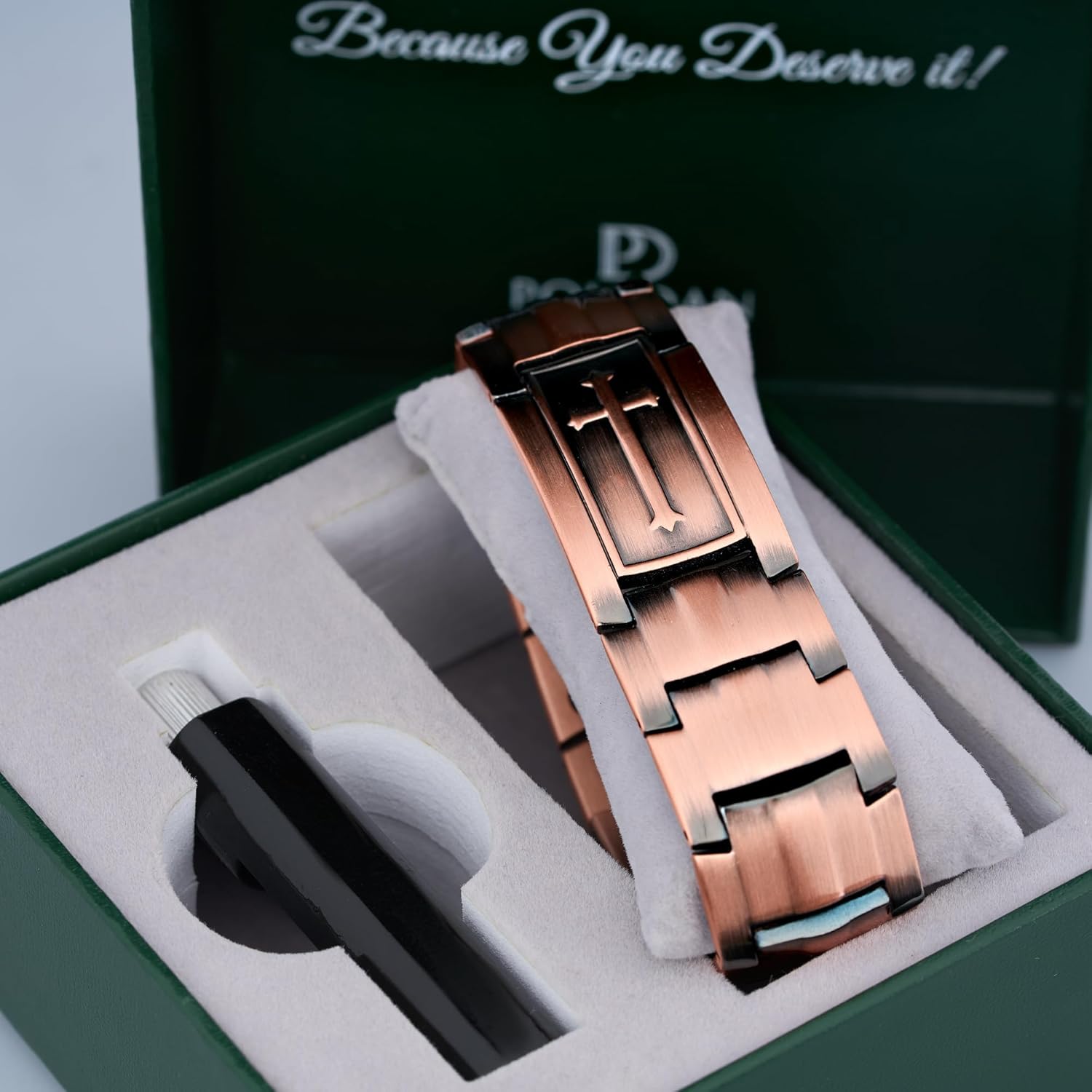 Cross Copper Bracelet for Men 6200 Gauss | Mens Bracelet 99.99% Pure Copper - Adjustable Fit | Christian Cross Magnetic Bracelets for Men - Stylish Religious Jewelry