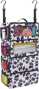 Hanging Travel Luggage Organizer Travel Bag Packing Organizers Luggage Organizer for Suitcase Carry on Closet Hanging Packing Cubes for Travel Leopard Print