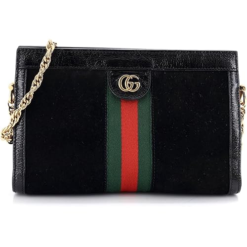 Gucci, Pre-Loved Ophidia Chain Shoulder Bag Suede Small, Black