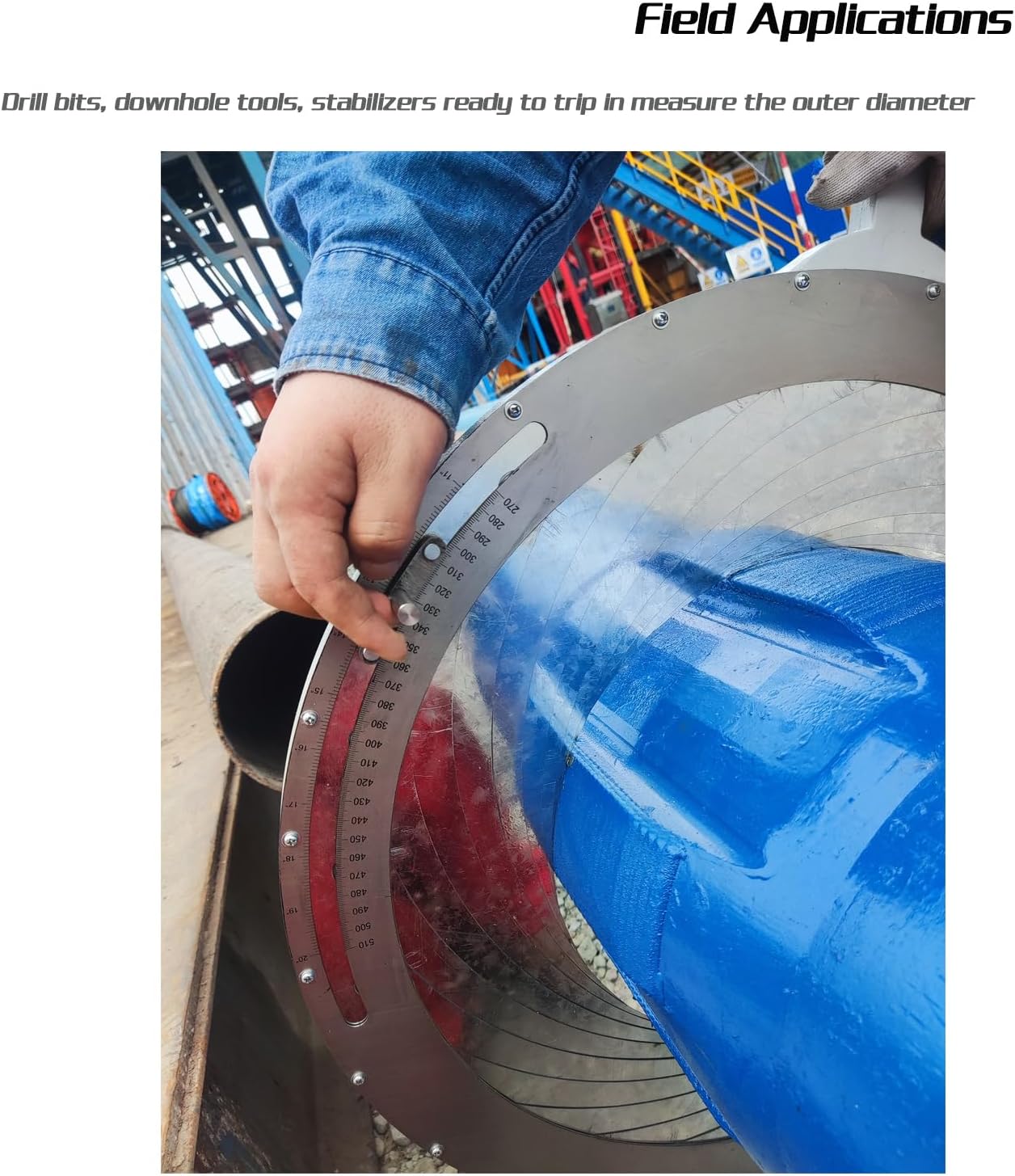 Oilfield Roughneck Drill Bit Gauges for The Drilling Energy Industry, Ring and 3-Point Options, Best Cylindrical Outside Diameter Measurement Tool On-Rig Ring-5.1"-12.6"