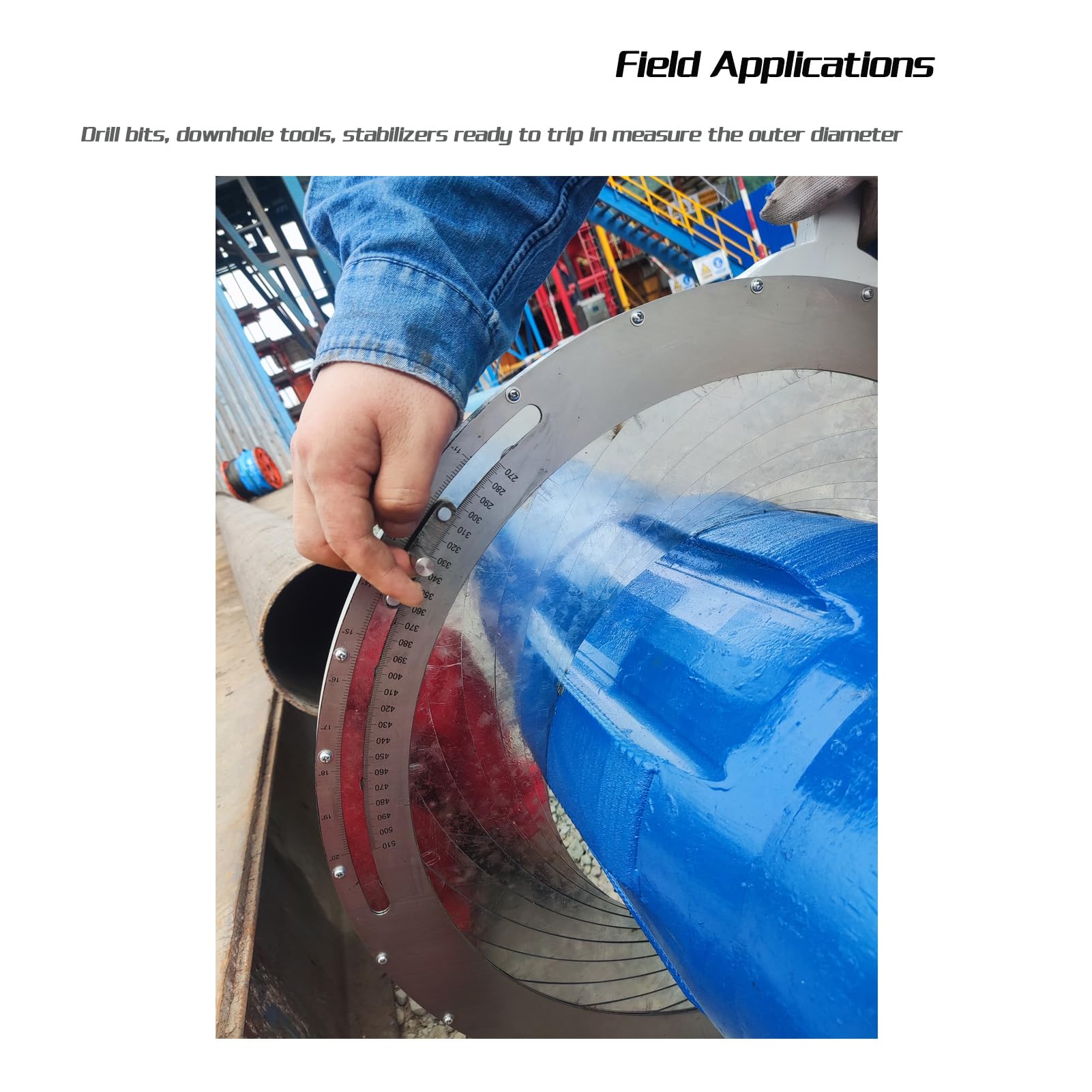 CEGBREU Oilfield Drill Bit Gauge for Drilling Industry, Stainless Steel 3-Point Type & Ring Type, Perfect Cylinder OD Measurement Tool on Rig Site Ring-2.4