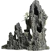 Aquarium Decorations Large Mountain View Stone Rock Cave Resin Betta Shrimp Hideout Ornaments with Small Plants Fish Tank Decorations