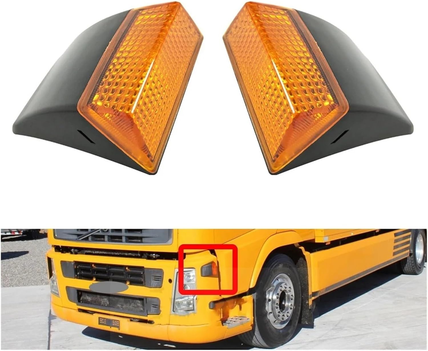 1Pair Corner Lights Signal Lamp Side Turn Signals Compatible with Volvo FH12 Truck