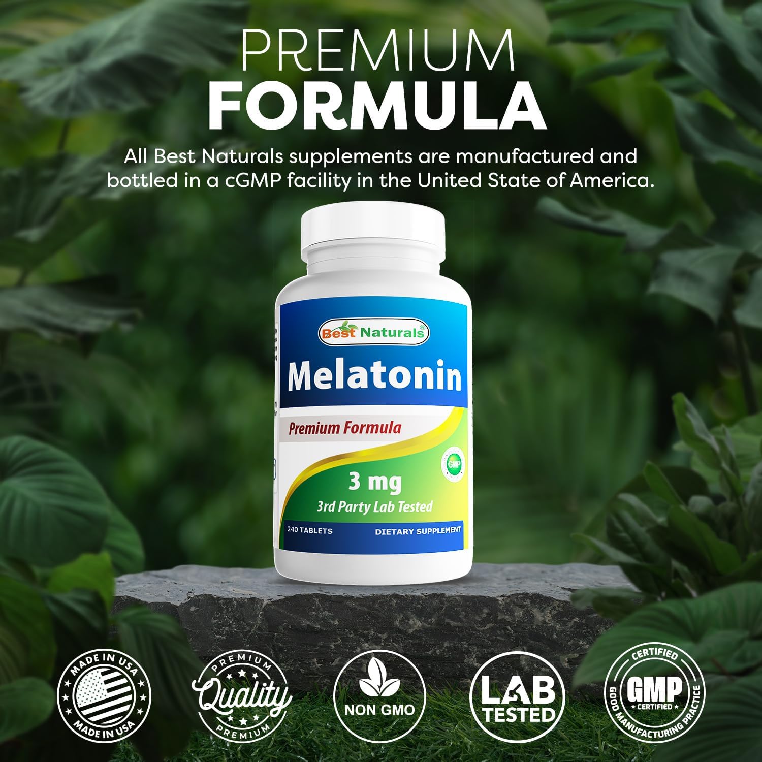 Best Naturals Melatonin 3mg 240 Tablets (Pack of 2)