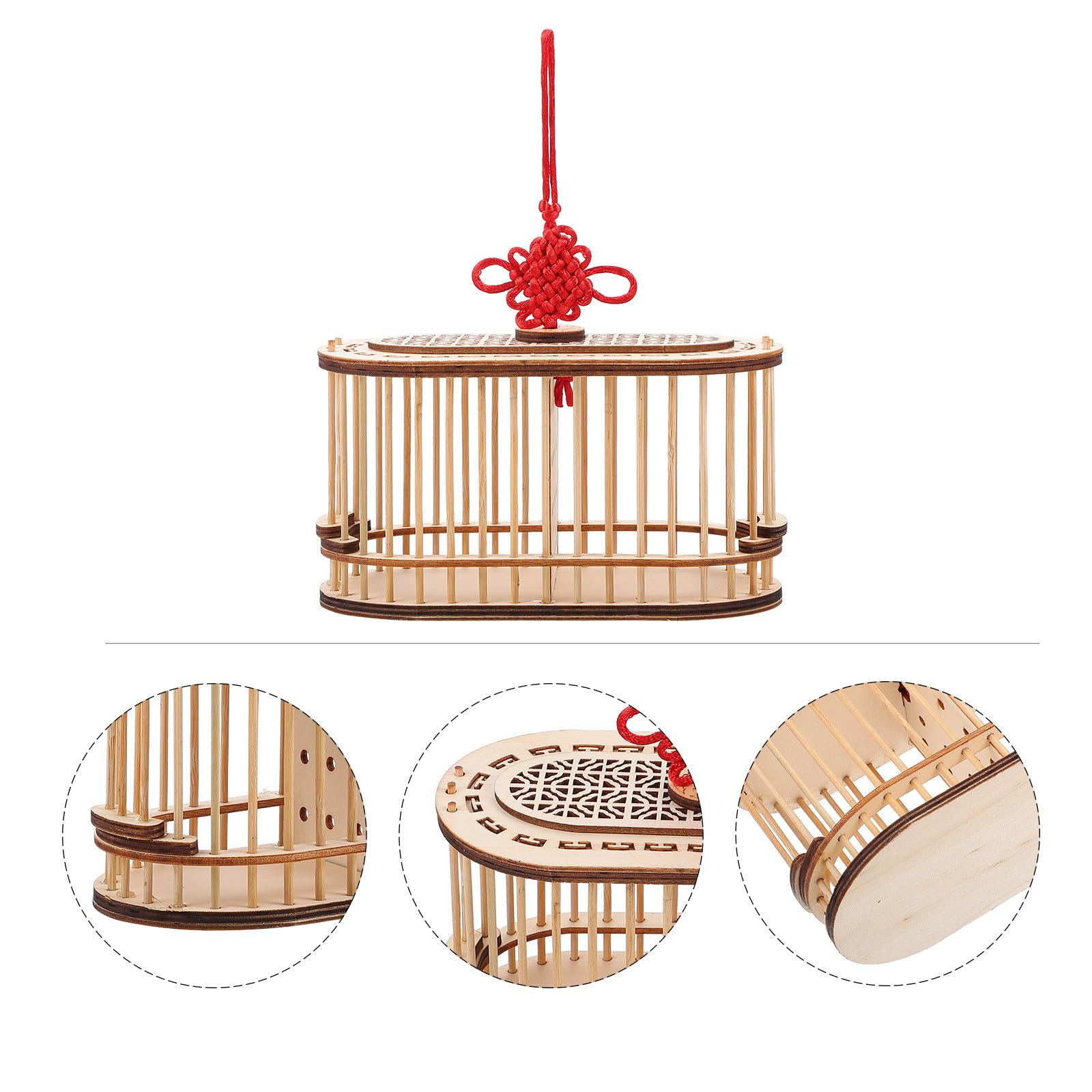 Levemolo Jaula de Madera Portátil para Grillos y Insectos, Diseño Ovalado Doble Compartimento, Transporte y Observación para Actividades al Aire Libre y Educativas — view 8