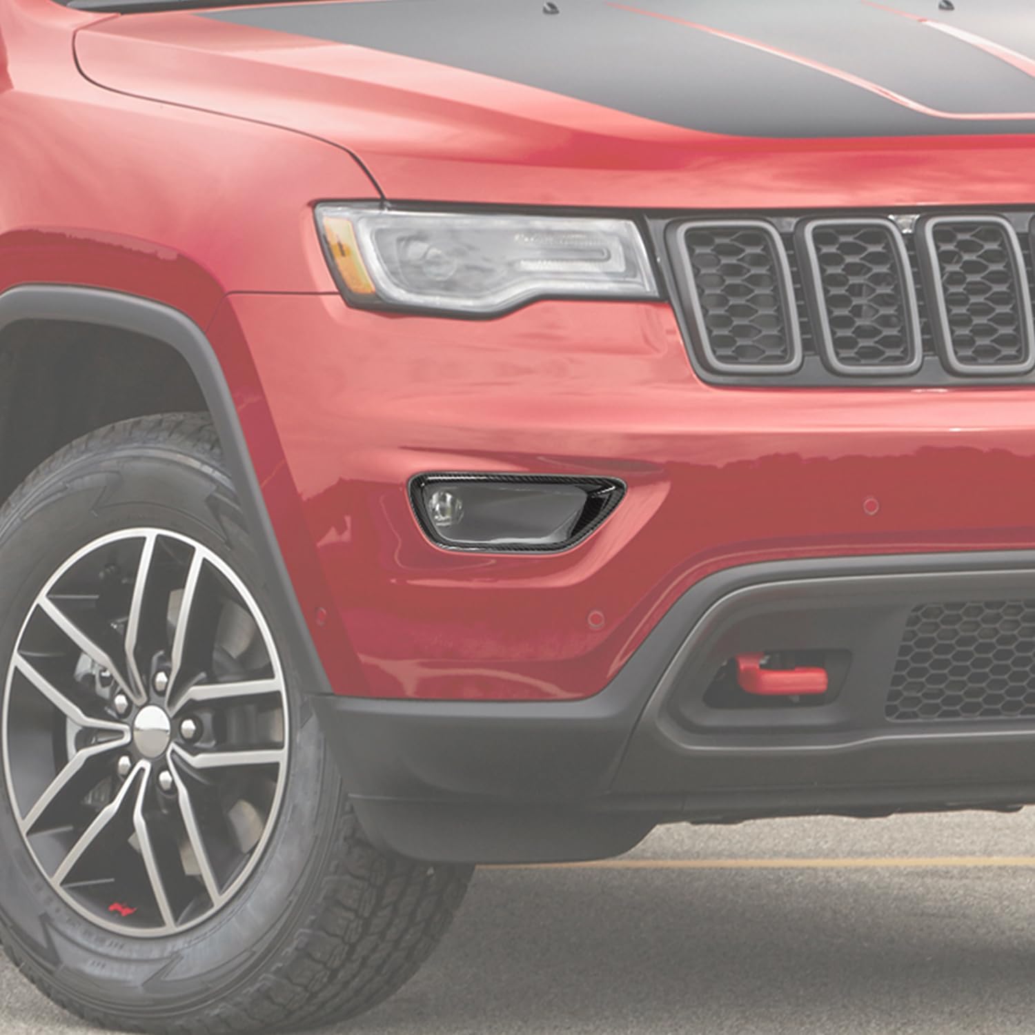 for Grand Cherokee Front Fog Lights Trim Bezel Cover Compatible with Jeep Grand Cherokee 2018-2020 Carbon Fiber Exterior Accessories (Carbon Fiber)