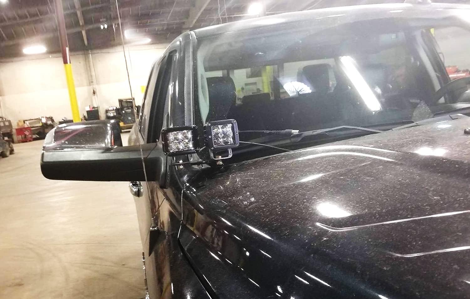 iJDMTOY Add-On Dual Pod Light Mounting Brackets for Truck SUV Hood Hinge or A-Pillar Mount LED Pod Light System