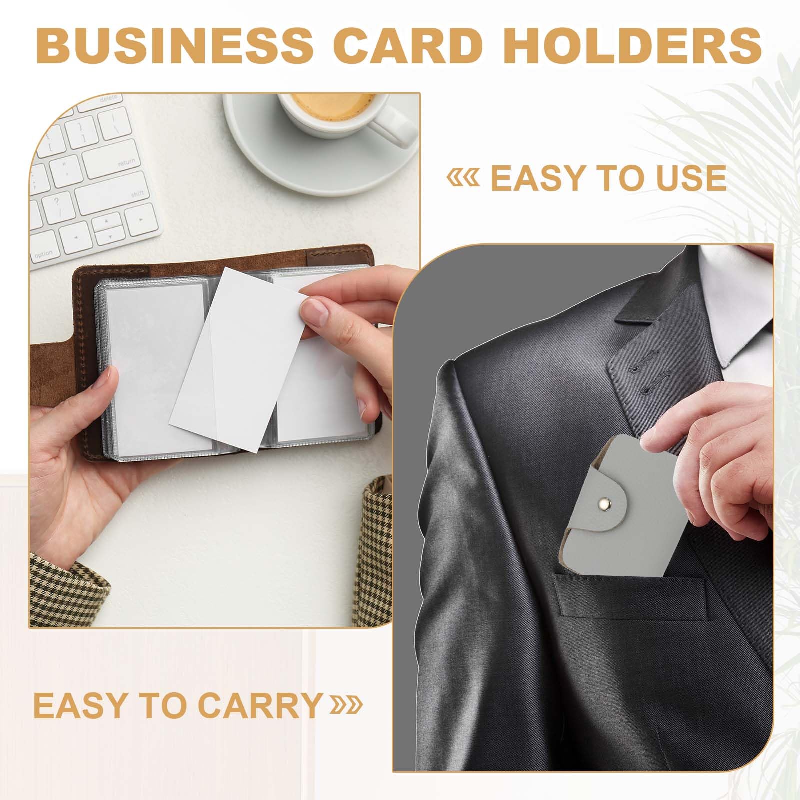 QUARKZMAN 2 Piezas De Portatarjetas De Cuero Organizador De Tarjetas De Visita Estuche Delgado Para Tarjetas De Identificación Monedero De Bolsillo Protector Con 24 Ranuras Rojo Rosa