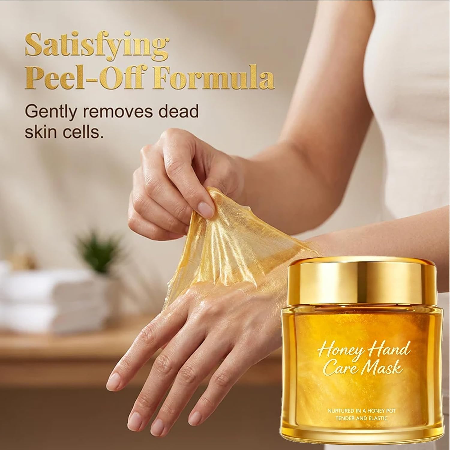 Moisturizing Nourishing Honey Hand Mask, Honey Peel Off Hand Wax Mask, Moisturizing Hydrating Hand Masks for Women (1Pcs)