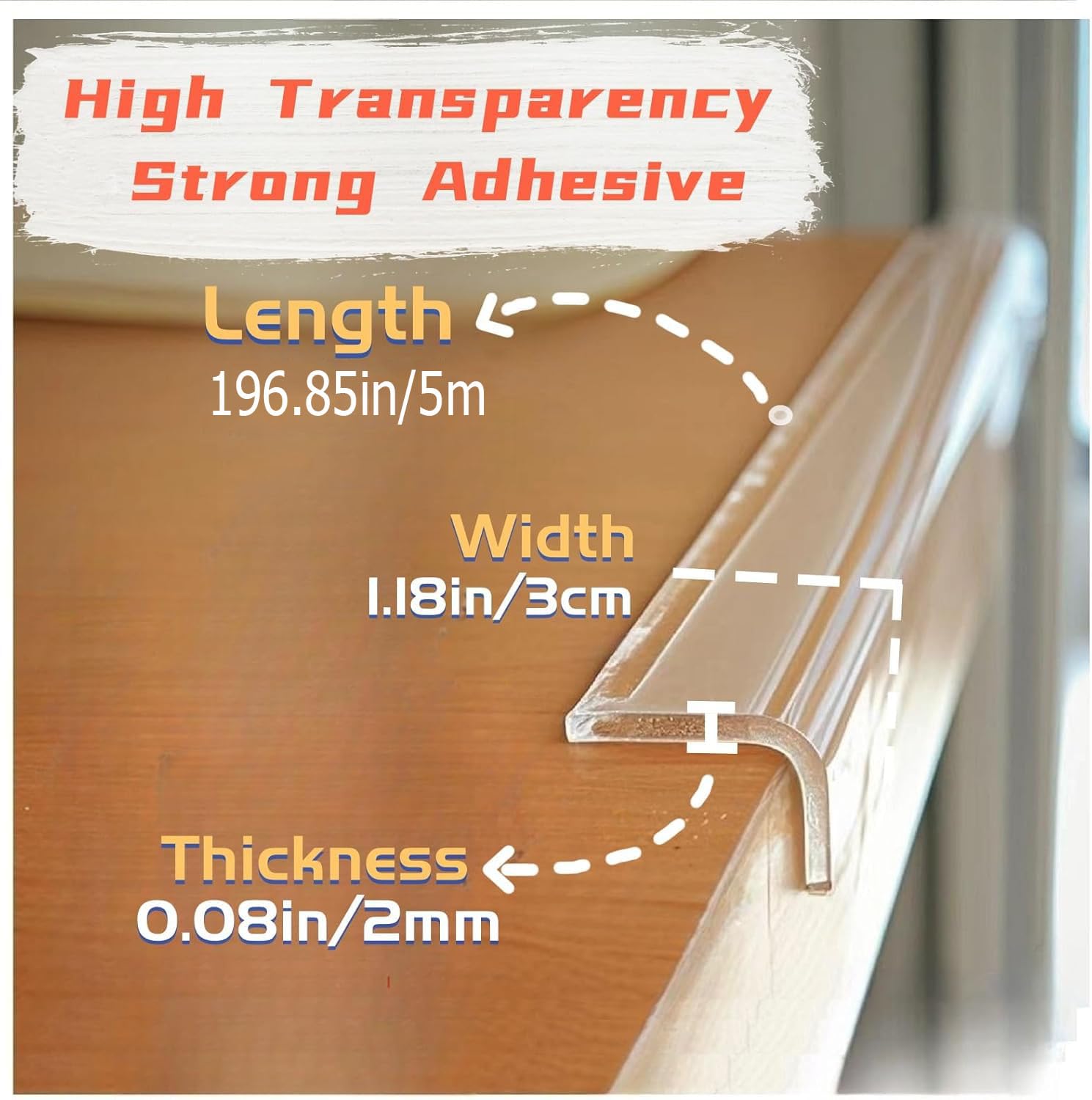 5m Protege Coin de Table Bebe Protege Coin de Table Bebe Transparent Protection Table Transparent Protection Meuble Bébé Pré-Adhésif Extra Fort Nano Tape Protection Coin de Table pour Sécurité Bebe
