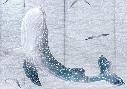 鯨柄　絵羽模様の浴衣 レディース浴衣 波 クジラ 鯨 絵羽柄 綿| きもの館 創美苑