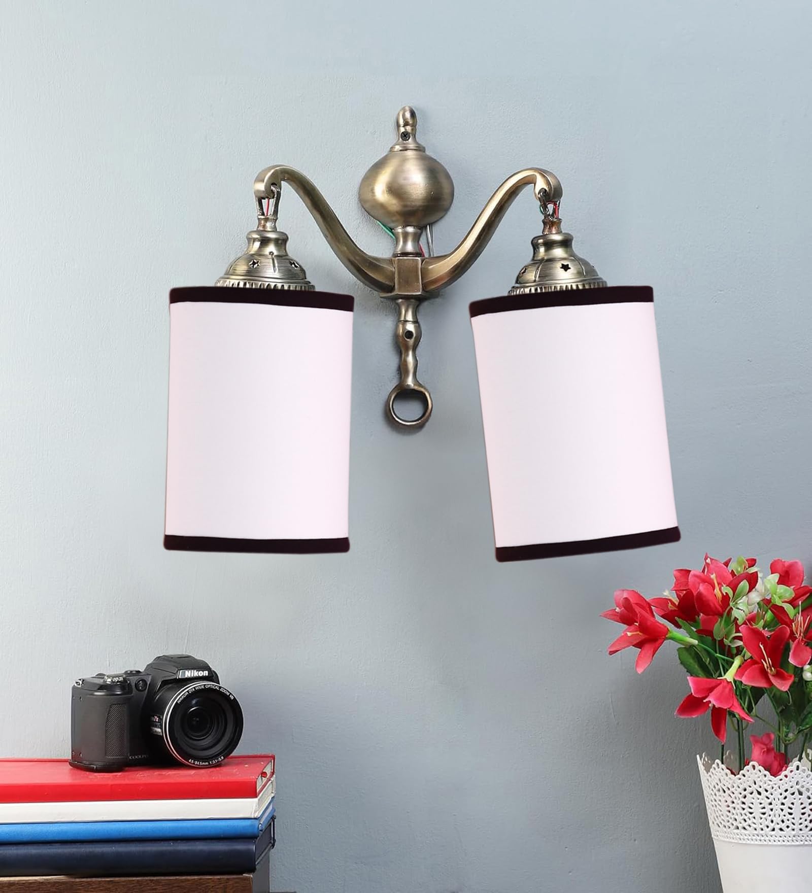 Devansh Dual Golden Antique Black & White Shade wall décor wall Hanging Light Vintage wall Lamps Decorative lamp Traditional wall lamp