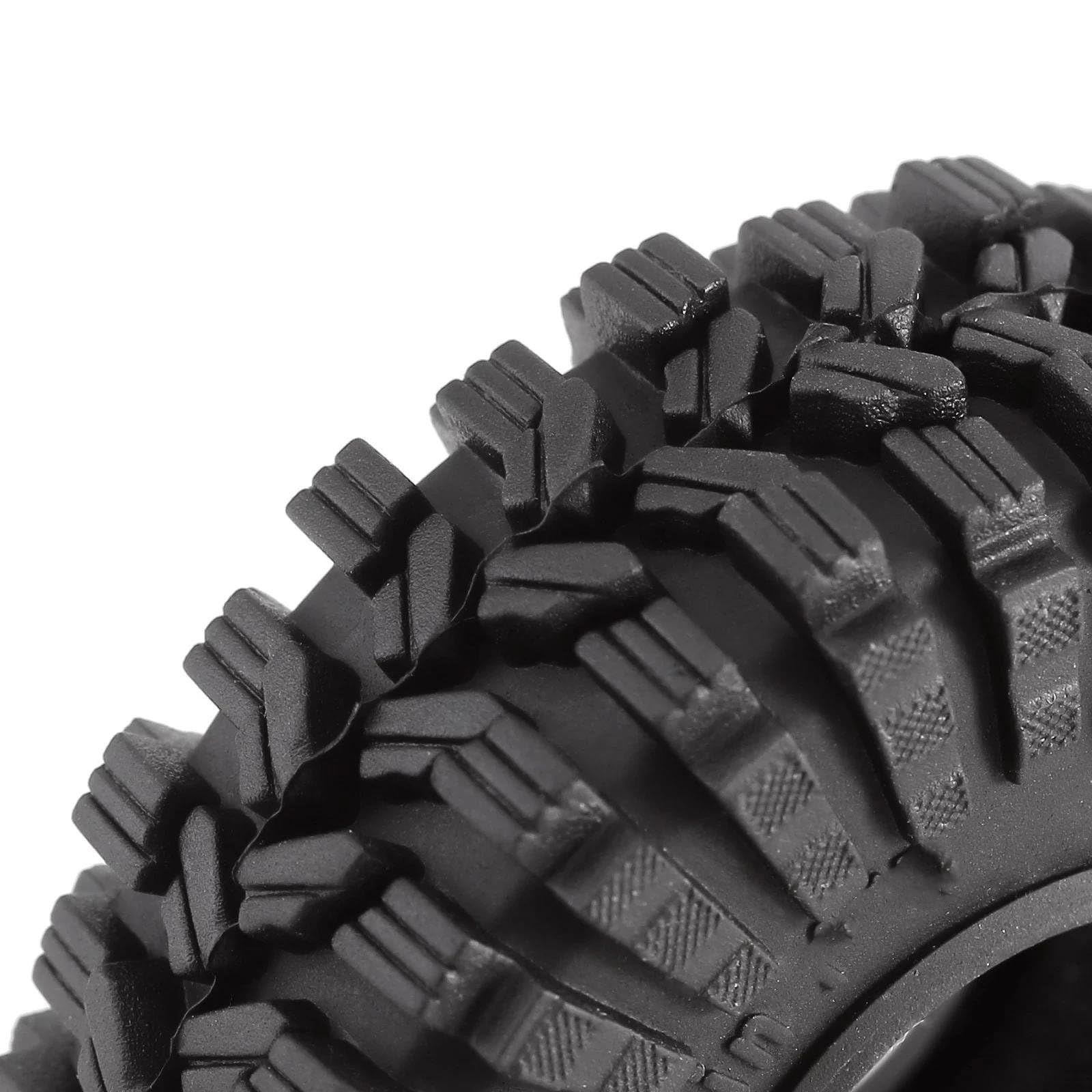 Neumáticos RC para Axial para SCX24 FMS FCX24 TRX4M 1/18 1/24 RC Crawler Car -3,78 Mm Offset 1,0 "Beadlock Llantas Juego De Neumáticos Neumático Goma(Yellow)