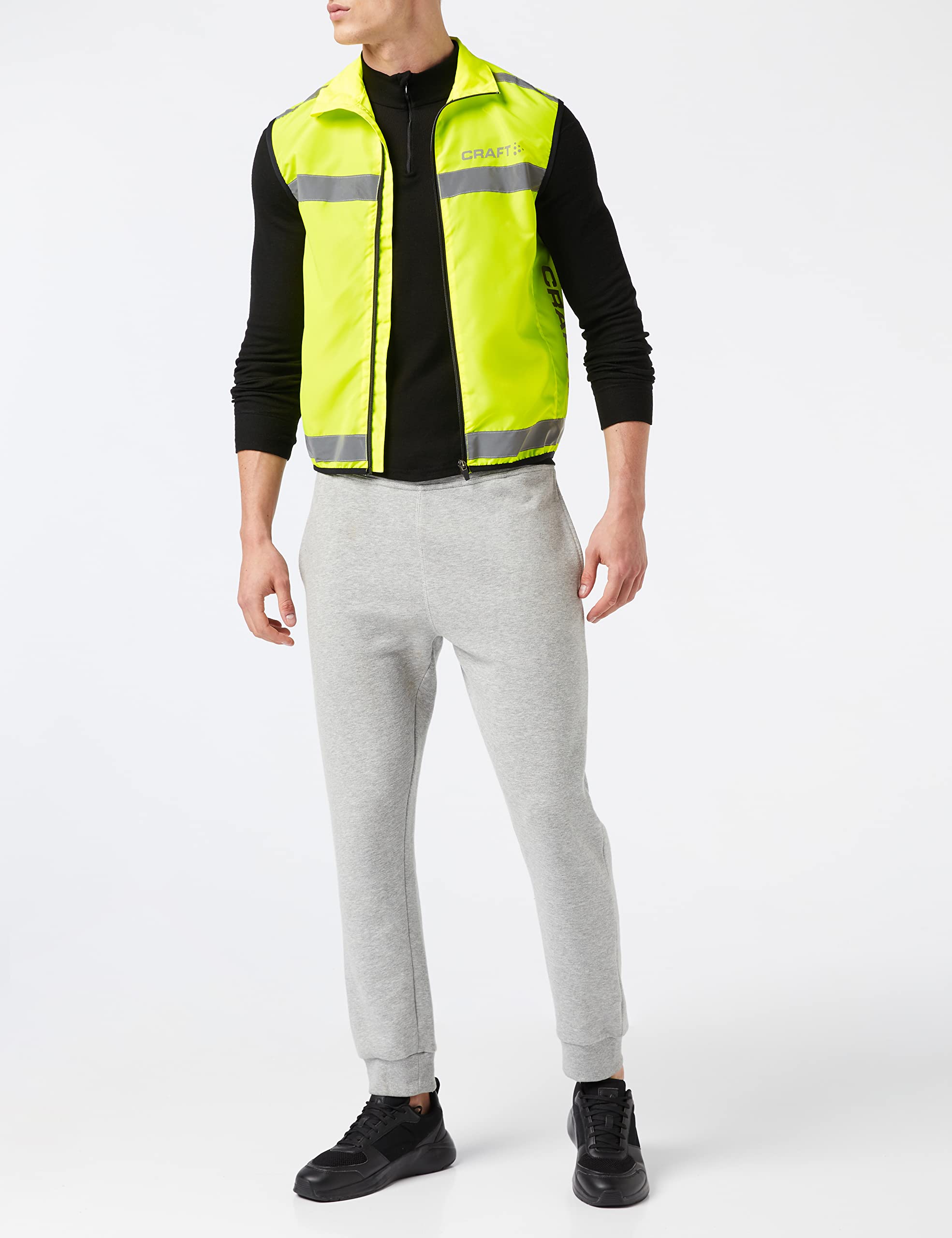 Craft Windweste Visibility Vest (Gr.S-XXL), Warnweste Unisex mit Reißverschluss, Fahrradweste, Laufweste, Reflektierend