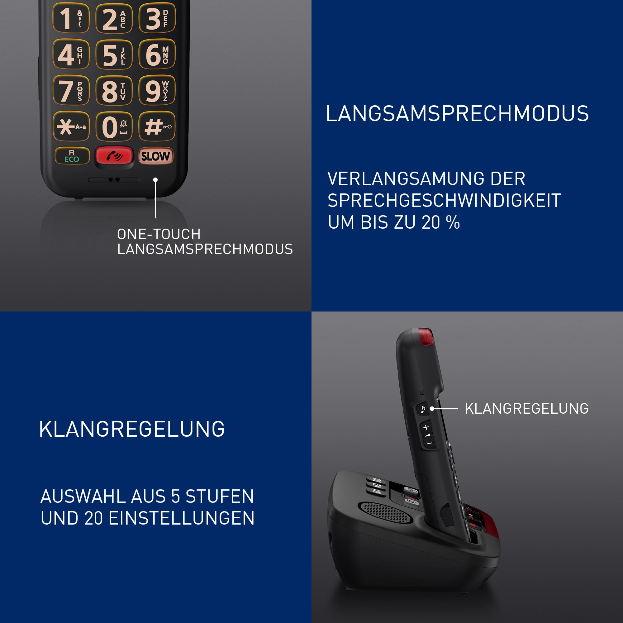 Panasonic KX-TGM420GB - Telefono cordless digitale, segreteria telefonica digitale, unità base e auricolare singolo, LCD, modalità slov-talk, compatibile con apparecchi acustici, blocco delle chiamate