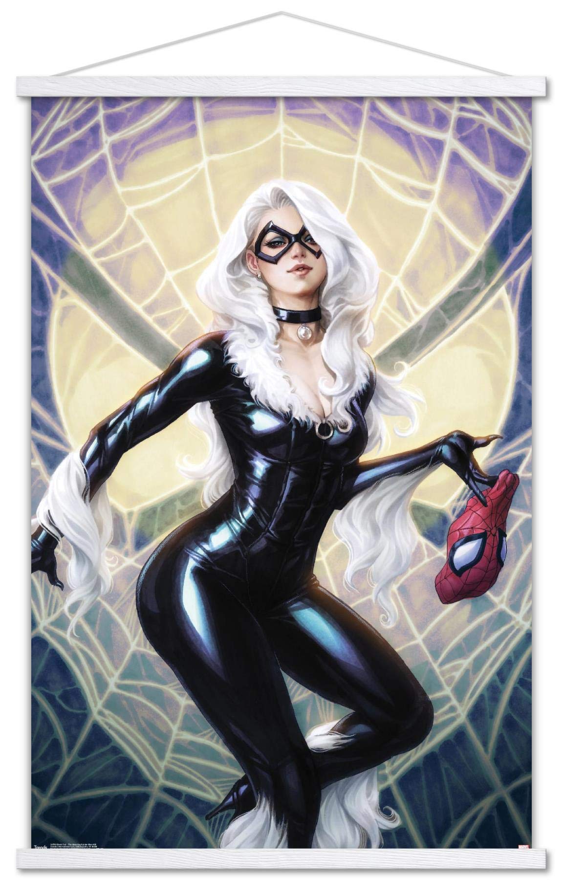 Trends International Marvel Comics - Black Cat - The Amazing Spider-Man Cover #25 Wall Poster, 22.375" x 34", Premium Print and White Hanger Bundle