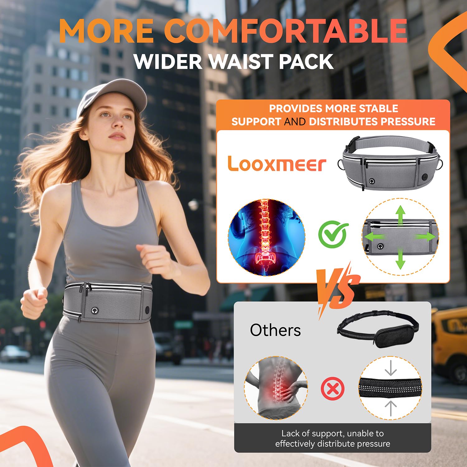 Looxmeer Hands free Dog Lead with Adjustable Waist Belt, Dog Running Lead for Medium Large Dog with 2 Padded Handle - Image 2